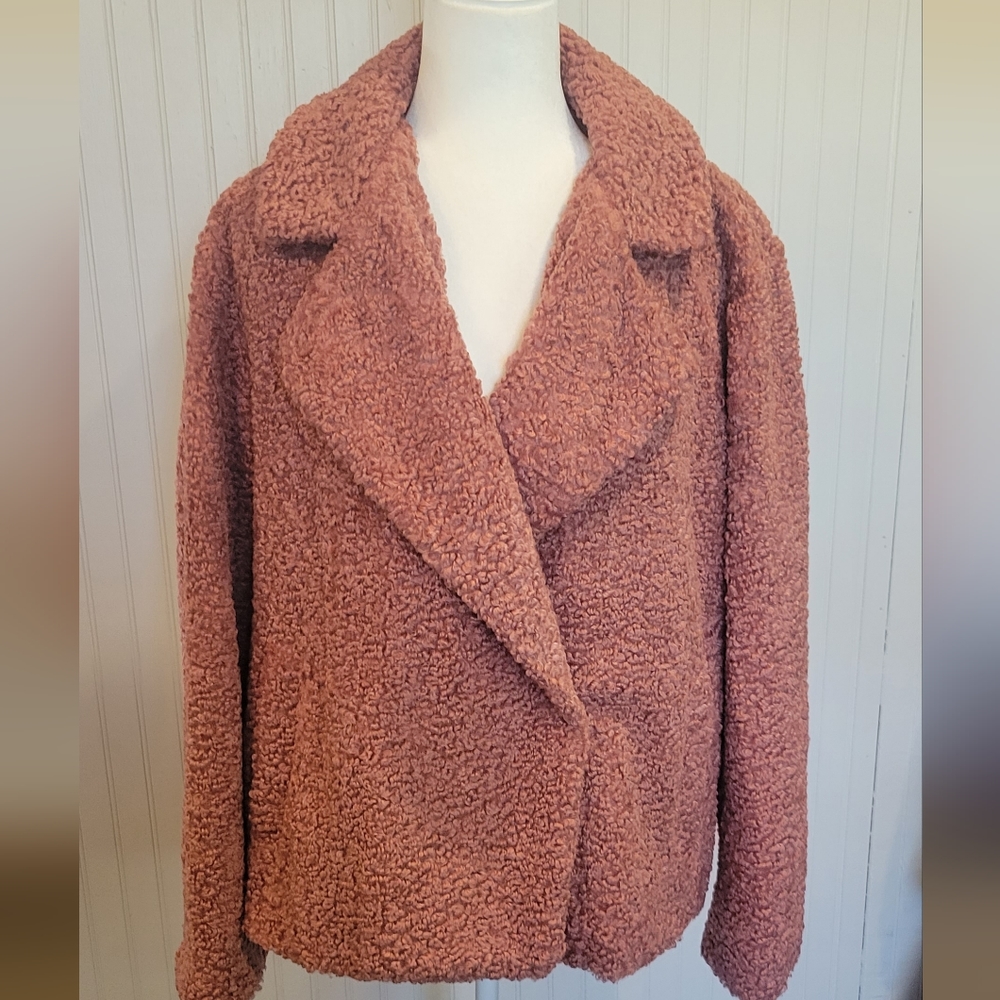 Lauren Conrad size xl faux pink fur jacket